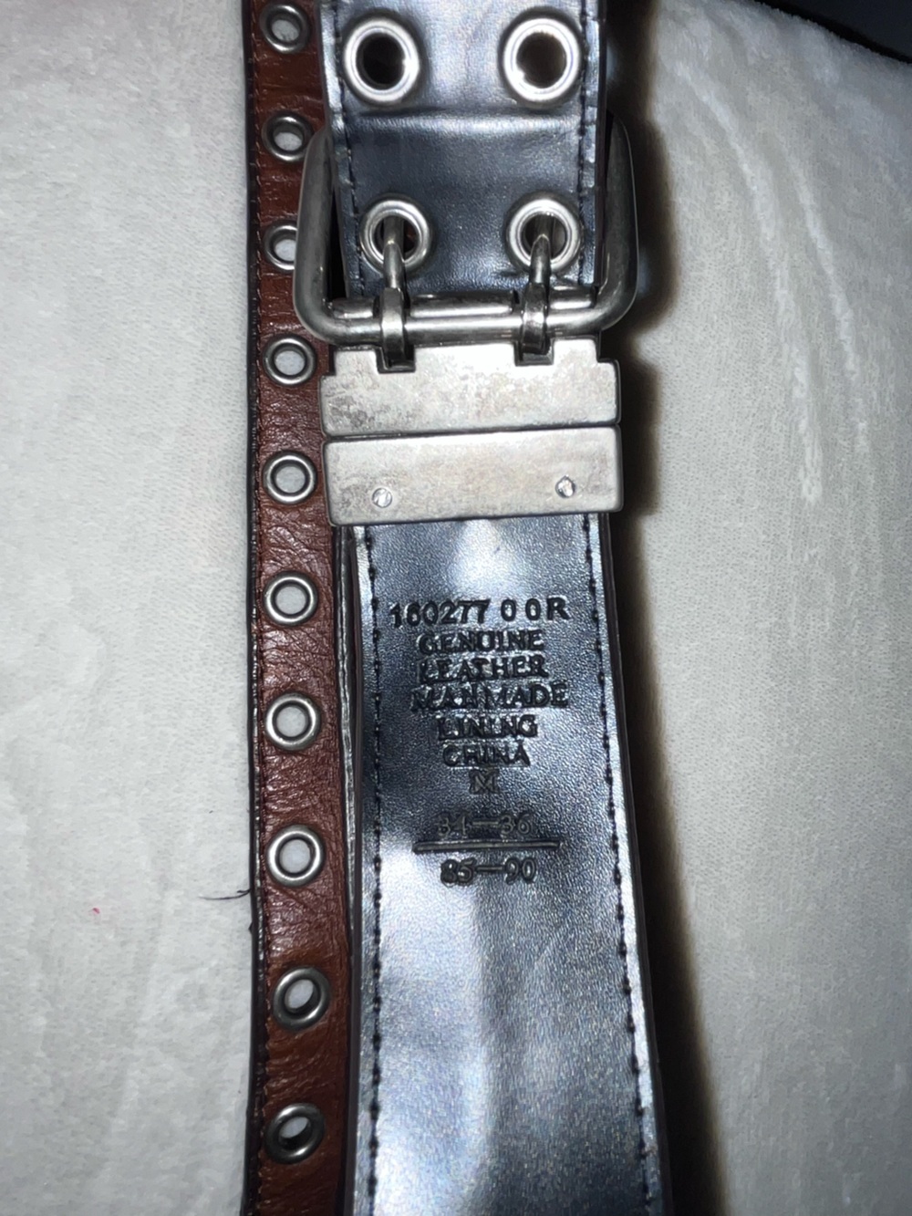 Double Grommet Genuine Leather handmade Belt in Black and Brown - Picture 4 of 4